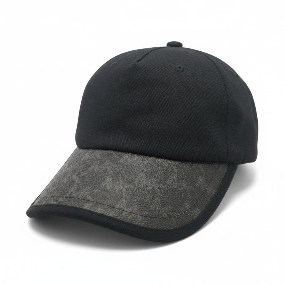 Michael Kors Mens Black Monogram Logo Baseball Cap Hat 29540209C-001 OS NEW